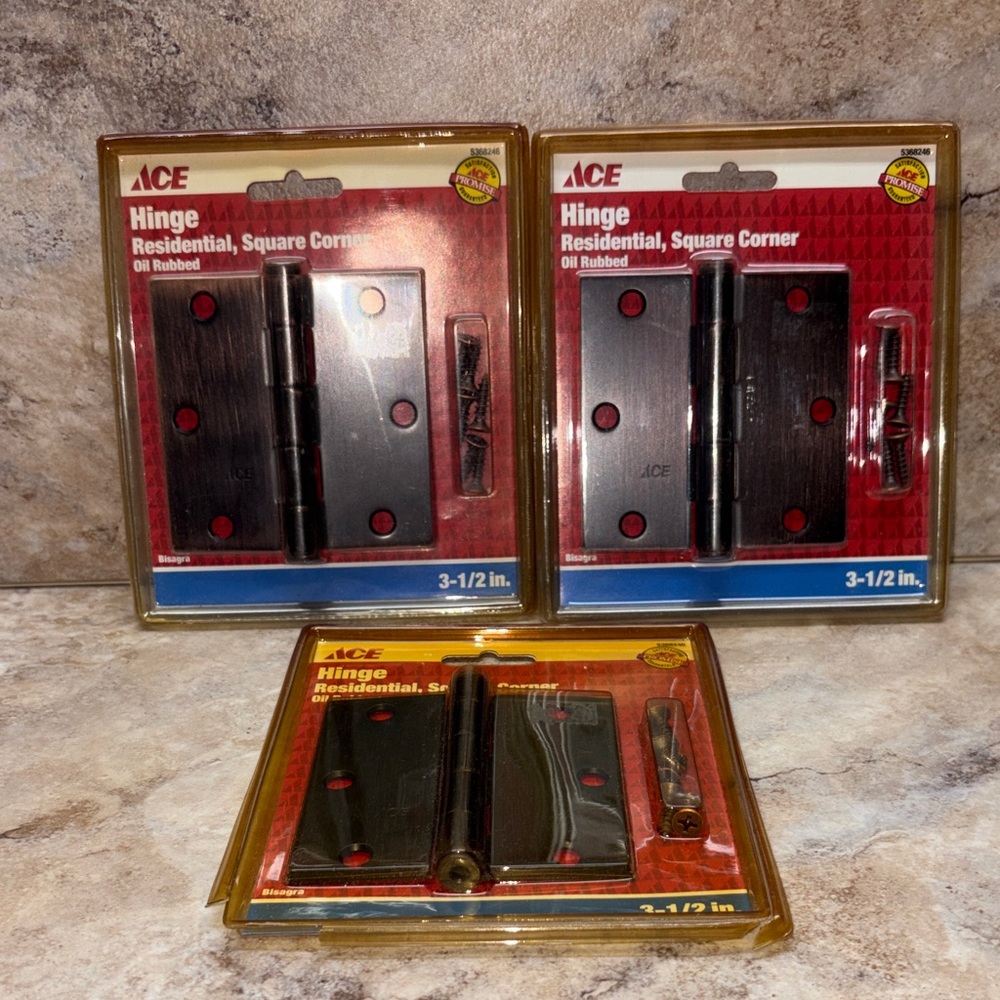 Ace Residential Square Corner Door Hinge Oil Rubbed finish Bronze / Black 3-1/2”